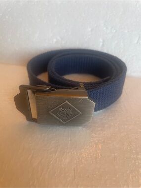 Cub Scout wolf youth Navy Web Belt Silver Buckle boy size S M 30”